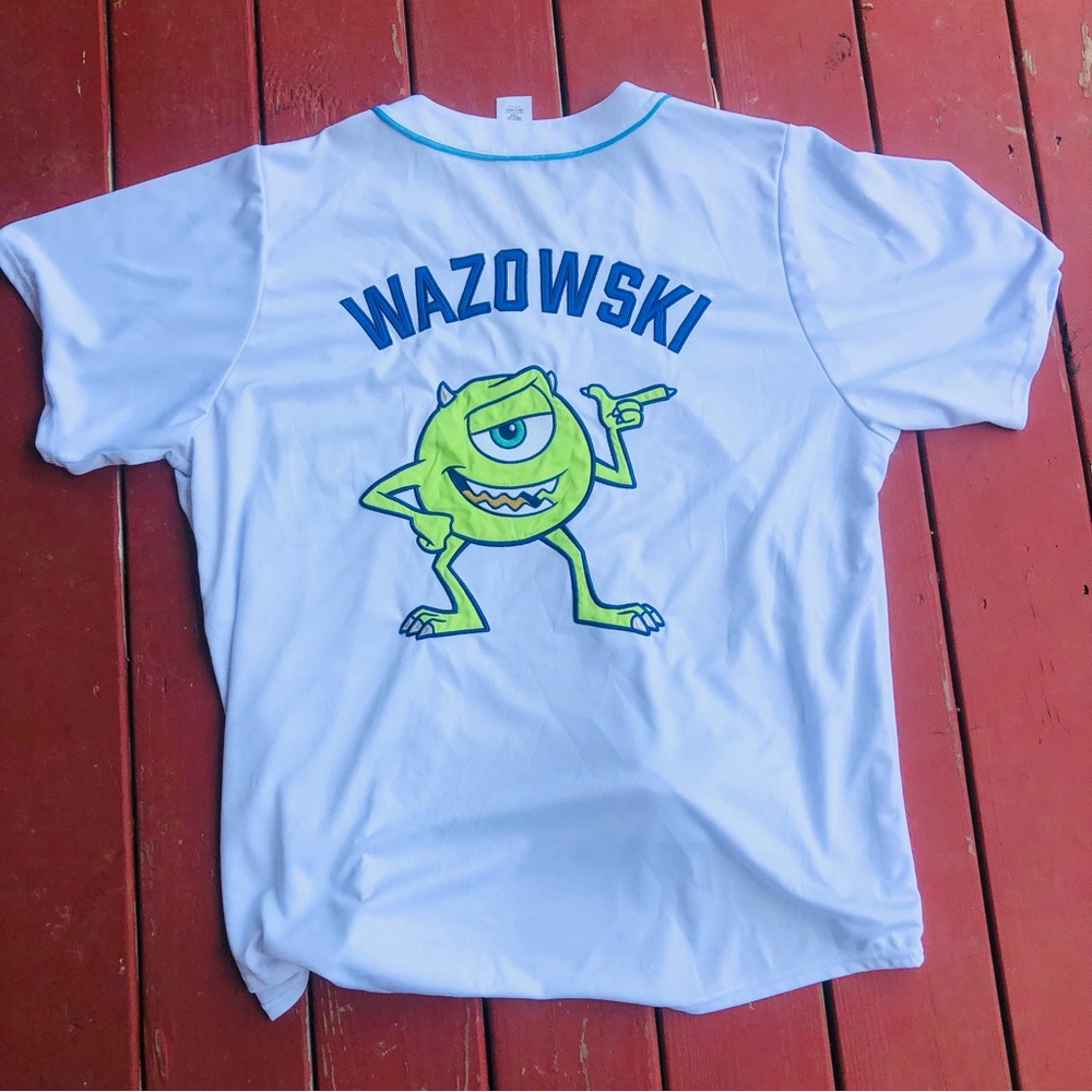 Disney Mike Wazowski Monsters Inc White and Green Mens XXL Jersey
